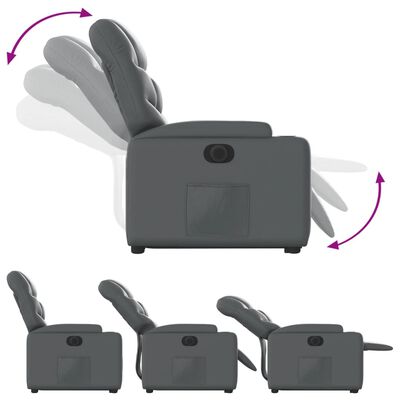 vidaXL Fauteuil inclinable électrique gris similicuir