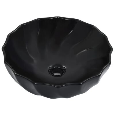 vidaXL Lavabo 46x17 cm Céramique Noir