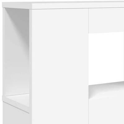 vidaXL Tête de lit à LED blanc 140x18,5x103,5 cm bois d'ingénierie