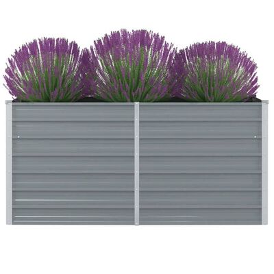 vidaXL Jardinière 160 x 80 x 77 cm Gris Acier galvanisé