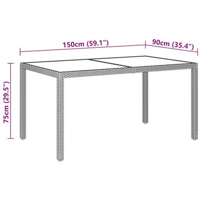 vidaXL Ensemble à Manger de jardin 9pcs résine tressée et verre trempé