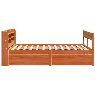 vidaXL Cadre de lit sans matelas cire marron 140x190cm bois pin massif