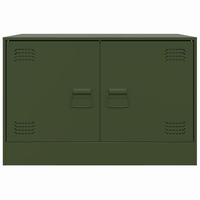 vidaXL Meuble TV vert olive 67x39x44 cm acier