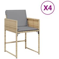 vidaXL Chaises de jardin avec coussins lot de 4 mélange beige