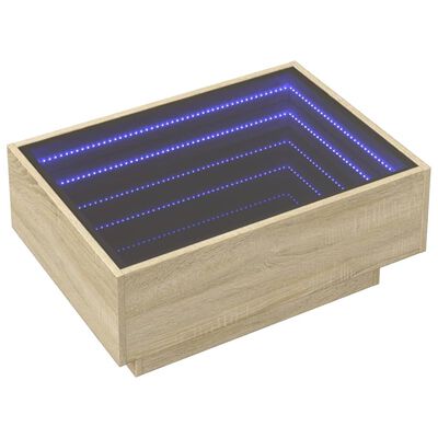 vidaXL Table basse avec LED chêne sonoma 70x50x30 cm bois d'ingénierie