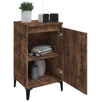 vidaXL Table de chevet chêne fumé 40x35x70 cm bois d'ingénierie