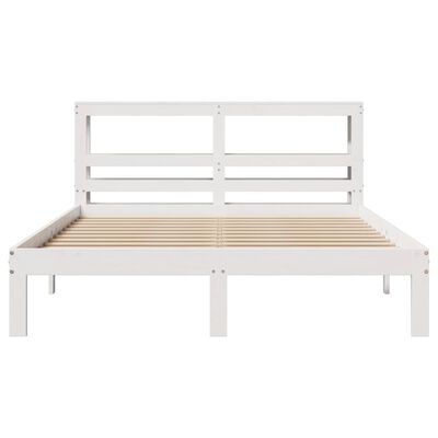 vidaXL Cadre de lit avec tête de lit sans matelas blanc 120x190 cm