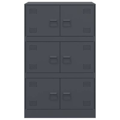 vidaXL Buffet anthracite 67x39x107 cm acier