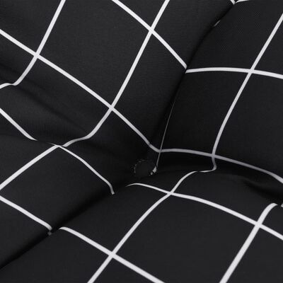 vidaXL Coussins de palette lot de 2 motif à carreaux noir tissu