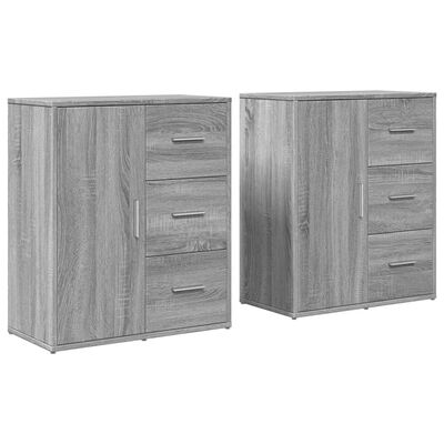 vidaXL Buffets 2 pcs sonoma gris 60x31x70 cm bois d'ingénierie