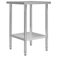 vidaXL Table de travail de cuisine 60x60x85 cm Acier inoxydable