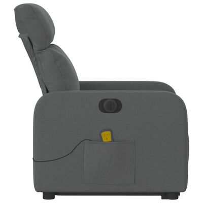 vidaXL Fauteuil inclinable de massage électrique Gris foncé Tissu