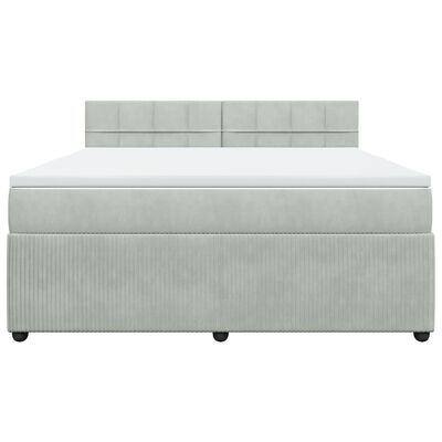 vidaXL Sommier à lattes de lit et matelas Gris clair 180x200cm Velours