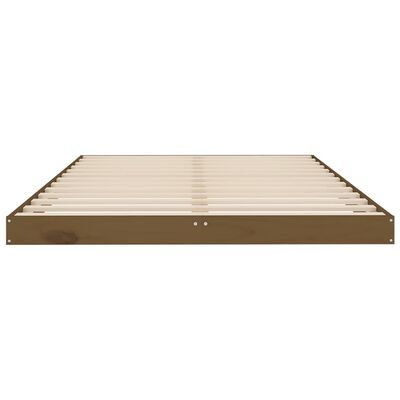 vidaXL Cadre de lit Marron miel 120x200 cm Bois de pin massif