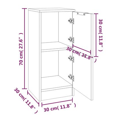 vidaXL Buffets 2 pcs Sonoma gris 30x30x70 cm Bois d'ingénierie