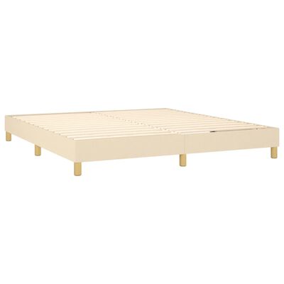 vidaXL Sommier à lattes de lit avec matelas Crème 180x200 cm Tissu