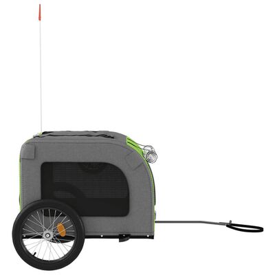 vidaXL Remorque de vélo pour animaux de compagnie vert et gris