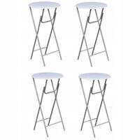 vidaXL Table de bar 4 pcs avec dessus de table en MDF Blanc