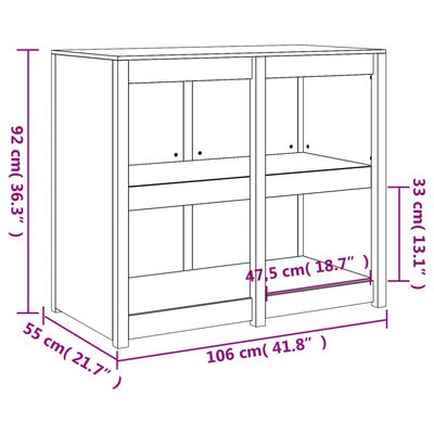 vidaXL Armoire de cuisine d'extérieur blanc bois de pin massif