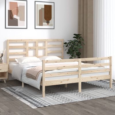 vidaXL Cadre de lit sans matelas bois massif 160x200 cm