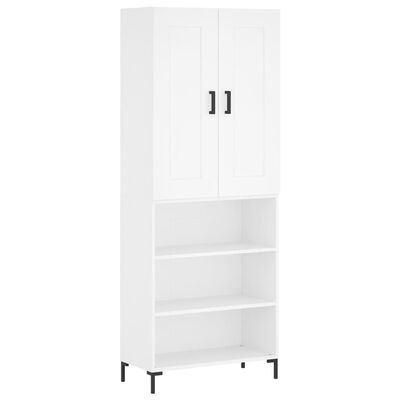 vidaXL Buffet haut Blanc 69,5x34x180 cm Bois d'ingénierie