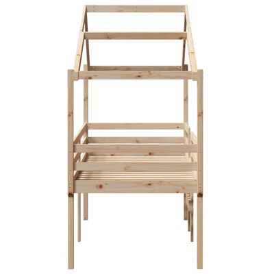 vidaXL Lit haut avec toit 75x190 cm bois de pin massif