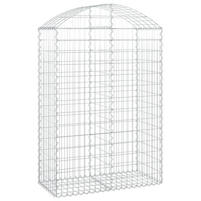 vidaXL Panier de gabions arqué 100x50x140/160 cm Fer galvanisé