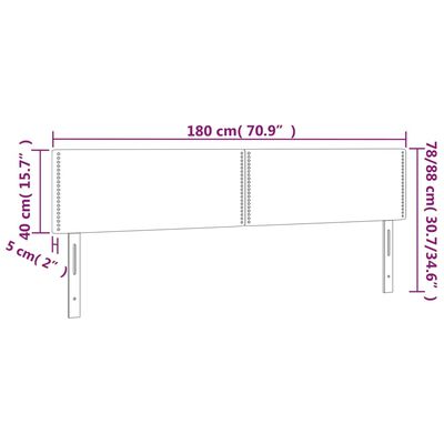 vidaXL Tête de lit à LED Vert foncé 180x5x78/88 cm Velours