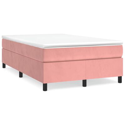vidaXL Sommier à lattes de lit avec matelas rose 120x190 cm velours