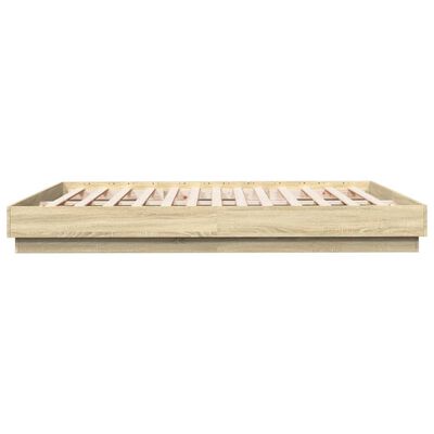 vidaXL Cadre de lit chêne sonoma 200x200 cm bois d'ingénierie