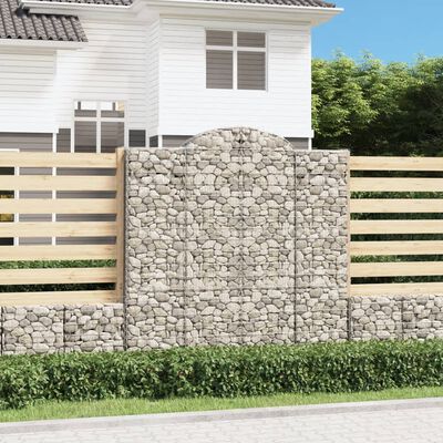 vidaXL Paniers à gabions arqués 13 pcs 200x50x200/220 cm Fer galvanisé