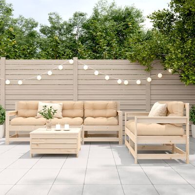 vidaXL Salon de jardin 6 pcs bois de pin massif