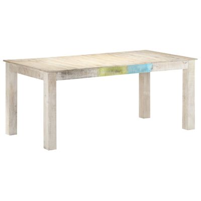 vidaXL Table à manger blanc 180x90x76 cm Bois de manguier massif