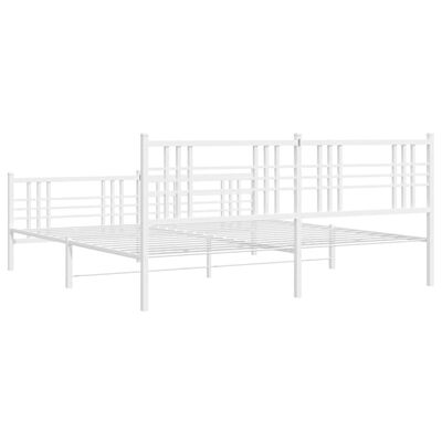 vidaXL Cadre de lit métal sans matelas et pied de lit blanc 180x200 cm