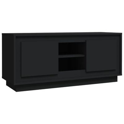 vidaXL Meuble TV noir 102x35x45 cm bois d'ingénierie