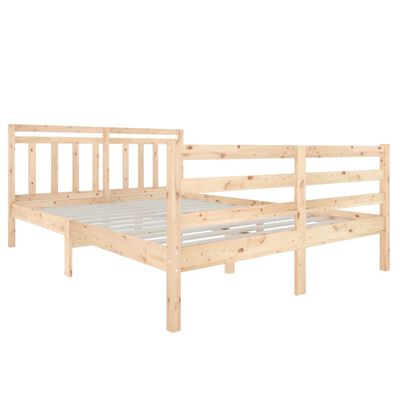 vidaXL Cadre de lit Bois massif 140x190 cm