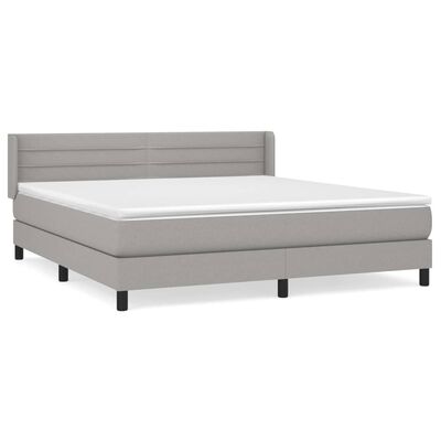 vidaXL Sommier à lattes de lit avec matelas Gris clair 160x200cm Tissu