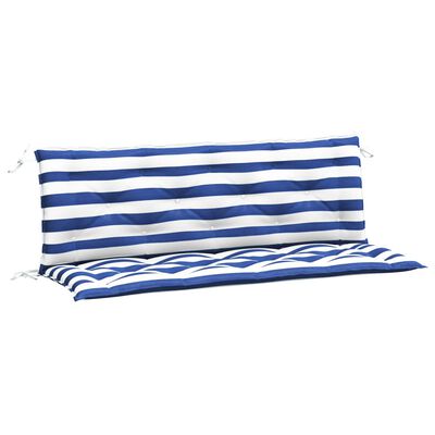 vidaXL Coussins de banc de jardin lot de 2 rayures bleues et blanches