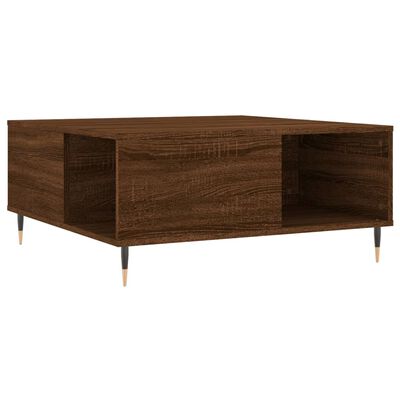 vidaXL Table basse chêne marron 80x80x36,5 cm bois d'ingénierie