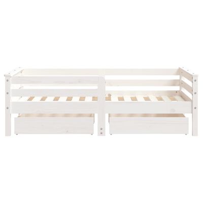 vidaXL Cadre de lit enfant tiroirs blanc 70x140 cm bois de pin