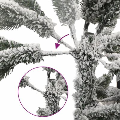 vidaXL Sapin de Noël artificiel à charnières avec neige floquée 180 cm