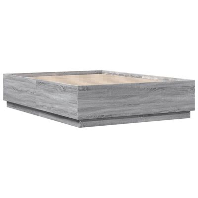 vidaXL Cadre de lit sonoma gris 140x190 cm bois d'ingénierie