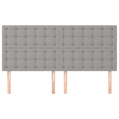 vidaXL Têtes de lit 4 pcs Gris clair 80x5x78/88 cm Tissu