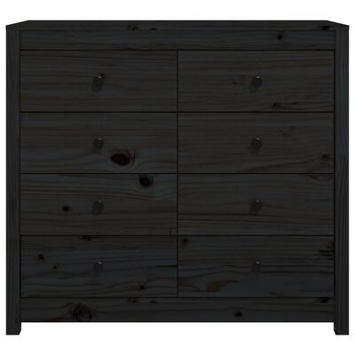 vidaXL Armoire latérale Noir 100x40x90 cm Bois de pin massif