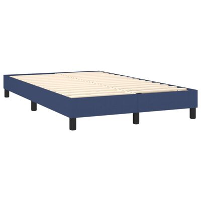 vidaXL Sommier à lattes de lit avec matelas Bleu 120x200 cm Tissu