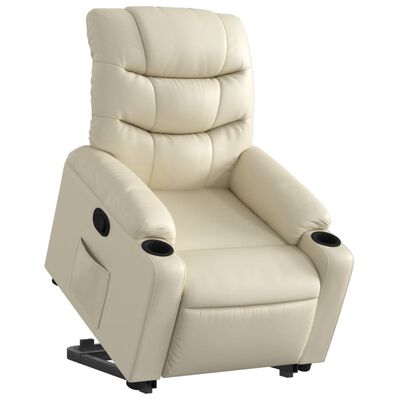 vidaXL Fauteuil inclinable Crème Similicuir