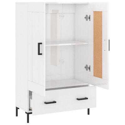 vidaXL Buffet haut blanc brillant 69,5x31x115 cm bois d'ingénierie