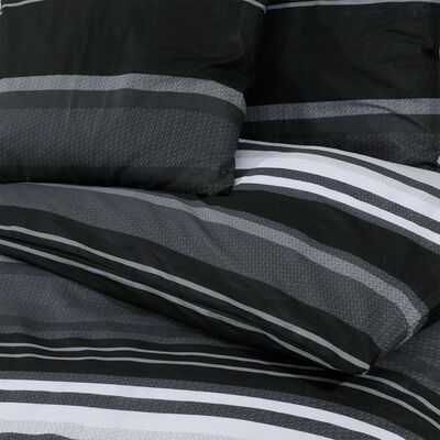 vidaXL Ensemble de housse de couette noir et blanc 220x240 cm Coton