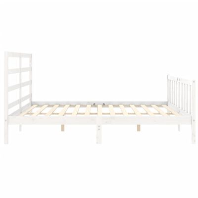 vidaXL Cadre de lit sans matelas blanc bois de pin massif