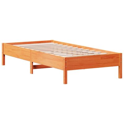 vidaXL Cadre de lit cire marron 90x200 cm bois de pin massif